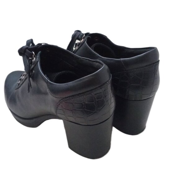 Geox Women's  Block Heel Boots Black Chunky Platform Size 9.5 - Picture 6 of 6